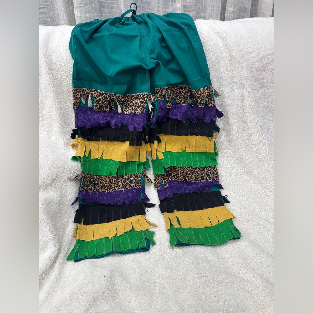 Mardi Gras Run Fringe Pants
